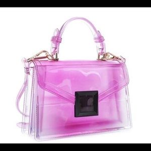 PURPLE Transparent Top Handle Suzie Bag